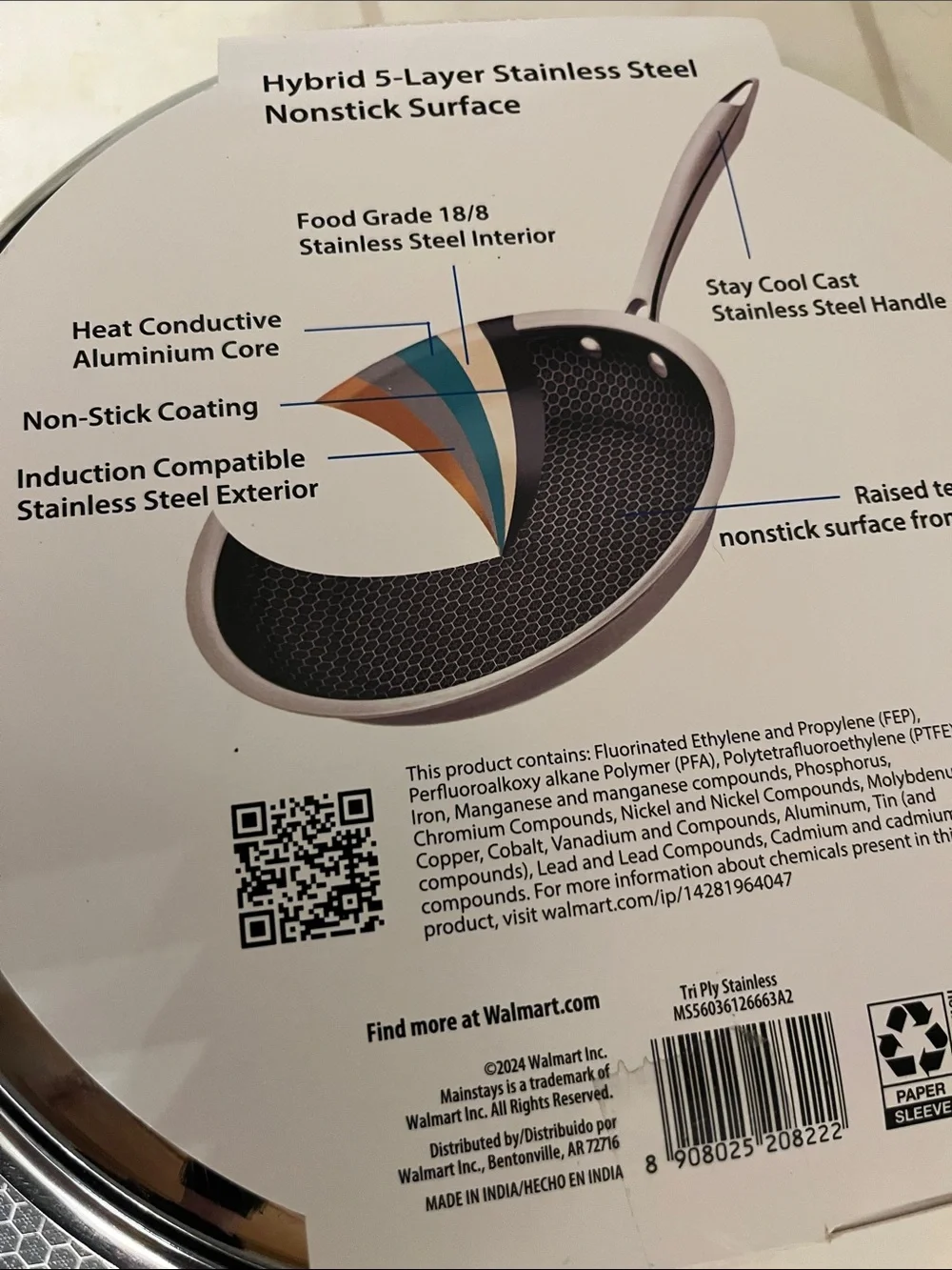 Mainstay 10” Stainless Nonstick In HEXCLAD Vogue NWT